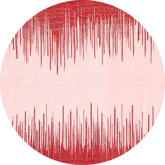 Ahgly Company Machine Washable Indoor Round Solid Red Modern Area Rugs, 3' Round