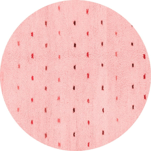 Ahgly Company Machine Washable Indoor Round Solid Red Modern Area Rugs, 4' Round