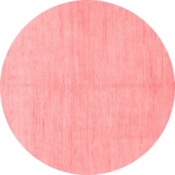 Ahgly Company Machine Washable Indoor Round Solid Red Modern Area Rugs, 5' Round