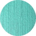 thumbnail image 1 of Ahgly Company Machine Washable Indoor Round Solid Turquoise Blue Modern Area Rugs, 6' Round, 1 of 4
