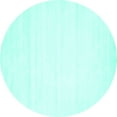 thumbnail image 1 of Ahgly Company Machine Washable Indoor Round Solid Turquoise Blue Modern Area Rugs, 6' Round, 1 of 4