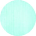 thumbnail image 1 of Ahgly Company Machine Washable Indoor Round Solid Turquoise Blue Modern Area Rugs, 7' Round, 1 of 4