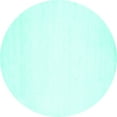 thumbnail image 1 of Ahgly Company Machine Washable Indoor Round Solid Turquoise Blue Modern Area Rugs, 7' Round, 1 of 4
