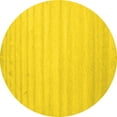 thumbnail image 1 of Ahgly Company Machine Washable Indoor Round Solid Yellow Modern Area Rugs, 3' Round, 1 of 4