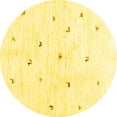 thumbnail image 1 of Ahgly Company Machine Washable Indoor Round Solid Yellow Modern Area Rugs, 4' Round, 1 of 4