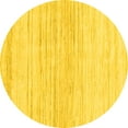 thumbnail image 1 of Ahgly Company Machine Washable Indoor Round Solid Yellow Modern Area Rugs, 4' Round, 1 of 4