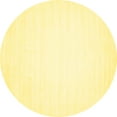 thumbnail image 1 of Ahgly Company Machine Washable Indoor Round Solid Yellow Modern Area Rugs, 4' Round, 1 of 4