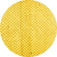 thumbnail image 1 of Ahgly Company Machine Washable Indoor Round Solid Yellow Modern Area Rugs, 5' Round, 1 of 4