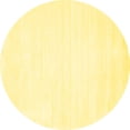 thumbnail image 1 of Ahgly Company Machine Washable Indoor Round Solid Yellow Modern Area Rugs, 5' Round, 1 of 4