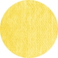 thumbnail image 1 of Ahgly Company Machine Washable Indoor Round Solid Yellow Modern Area Rugs, 6' Round, 1 of 4