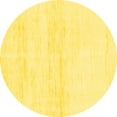 thumbnail image 1 of Ahgly Company Machine Washable Indoor Round Solid Yellow Modern Area Rugs, 6' Round, 1 of 4