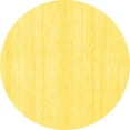 thumbnail image 1 of Ahgly Company Machine Washable Indoor Round Solid Yellow Modern Area Rugs, 6' Round, 1 of 4