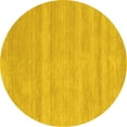 thumbnail image 1 of Ahgly Company Machine Washable Indoor Round Solid Yellow Modern Area Rugs, 7' Round, 1 of 4