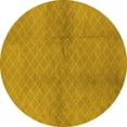 thumbnail image 1 of Ahgly Company Machine Washable Indoor Round Solid Yellow Modern Area Rugs, 7' Round, 1 of 4