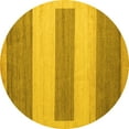 thumbnail image 1 of Ahgly Company Machine Washable Indoor Round Solid Yellow Modern Area Rugs, 7' Round, 1 of 4