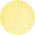 thumbnail image 1 of Ahgly Company Machine Washable Indoor Round Solid Yellow Modern Area Rugs, 8' Round, 1 of 4