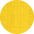 thumbnail image 1 of Ahgly Company Machine Washable Indoor Round Solid Yellow Modern Area Rugs, 8' Round, 1 of 4