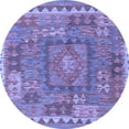 thumbnail image 1 of Ahgly Company Machine Washable Indoor Round Southwestern Blue Country Area Rugs, 5' Round, 1 of 4