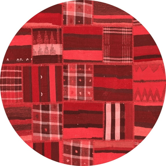 Ahgly Company Machine Washable Indoor Round Southwestern Red Country Area Rugs, 7' Round