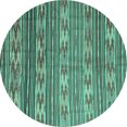 thumbnail image 1 of Ahgly Company Machine Washable Indoor Round Southwestern Turquoise Blue Country Area Rugs, 5' Round, 1 of 4
