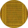 thumbnail image 1 of Ahgly Company Machine Washable Indoor Round Southwestern Yellow Country Area Rugs, 3' Round, 1 of 4