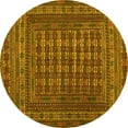 thumbnail image 1 of Ahgly Company Machine Washable Indoor Round Southwestern Yellow Country Area Rugs, 5' Round, 1 of 4