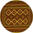 thumbnail image 1 of Ahgly Company Machine Washable Indoor Round Southwestern Yellow Country Area Rugs, 5' Round, 1 of 4