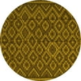 thumbnail image 1 of Ahgly Company Machine Washable Indoor Round Southwestern Yellow Country Area Rugs, 7' Round, 1 of 4