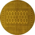 thumbnail image 1 of Ahgly Company Machine Washable Indoor Round Southwestern Yellow Country Area Rugs, 7' Round, 1 of 4