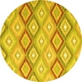 thumbnail image 1 of Ahgly Company Machine Washable Indoor Round Southwestern Yellow Country Area Rugs, 7' Round, 1 of 4