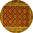 thumbnail image 1 of Ahgly Company Machine Washable Indoor Round Southwestern Yellow Country Area Rugs, 8' Round, 1 of 4