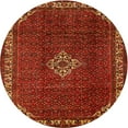 thumbnail image 1 of Ahgly Company Machine Washable Indoor Round Traditional Mahogany Brown Area Rugs, 4' Round, 1 of 7