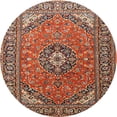 thumbnail image 1 of Ahgly Company Machine Washable Indoor Round Traditional Tomato Red Area Rugs, 4' Round, 1 of 7