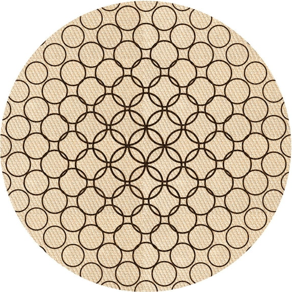 Ahgly Company Machine Washable Indoor Round Transitional Copper Brown Area Rugs, 8' Round