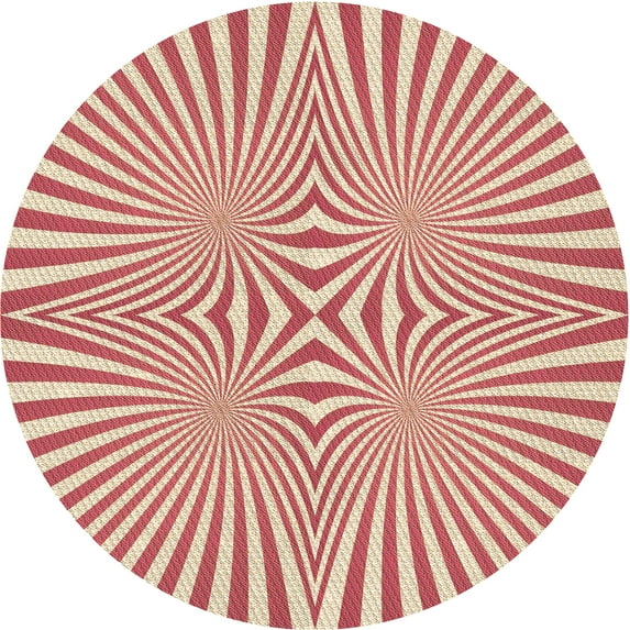 Ahgly Company Machine Washable Indoor Round Transitional Crimson Red Area Rugs, 6' Round