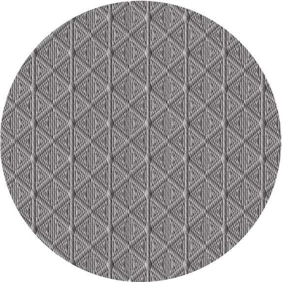Ahgly Company Machine Washable Indoor Round Transitional Gray Area Rugs, 5' Round