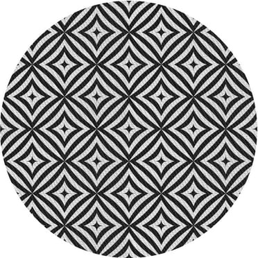 Ahgly Company Machine Washable Indoor Round Transitional Grey Gray Area Rugs, 7' Round
