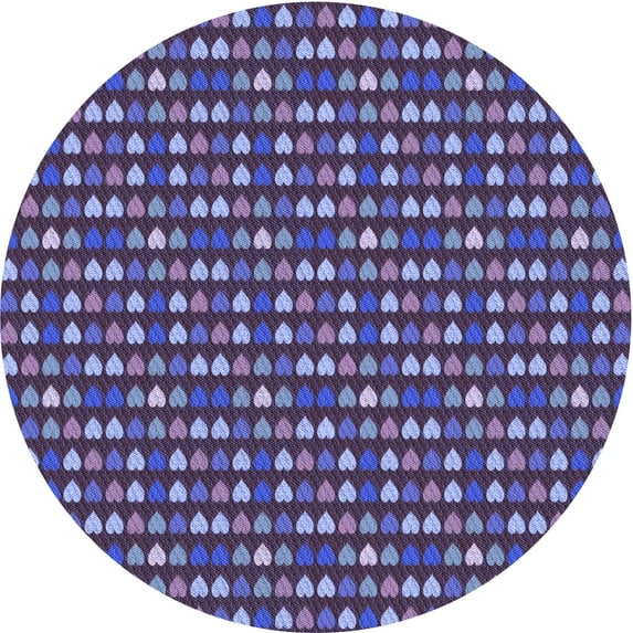 Ahgly Company Machine Washable Indoor Round Transitional Medium Slate Blue Area Rugs, 7' Round
