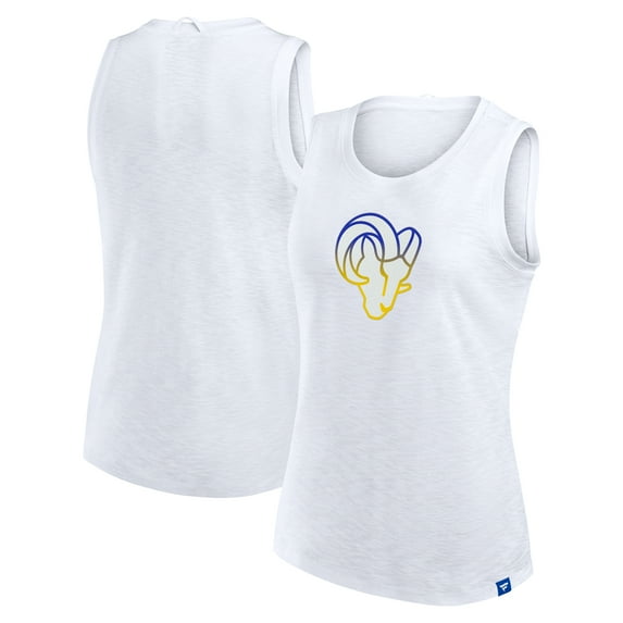 Women's-Fanatics White Los Angeles Rams Slub Tank Top