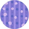 thumbnail image 1 of Ahgly Company Machine Washable Indoor Round Transitional Purple Mimosa Purple Area Rugs, 8' Round, 1 of 7