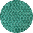 thumbnail image 1 of Ahgly Company Machine Washable Indoor Round Trellis Turquoise Blue Modern Area Rugs, 6' Round, 1 of 4
