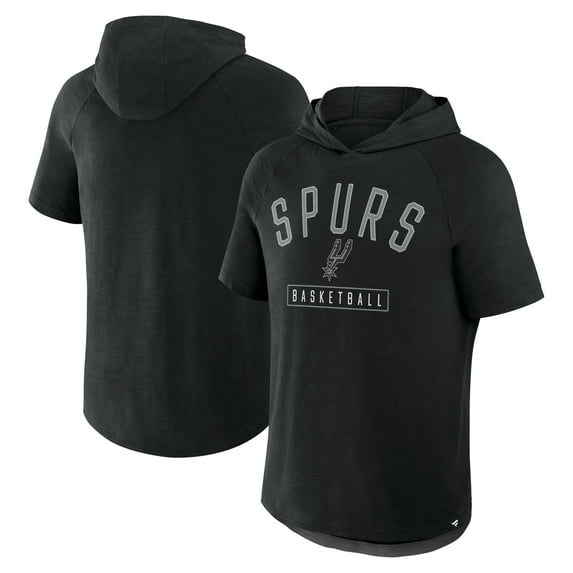 Men's-Fanatics Black San Antonio Spurs Pass Legend Hooded T-Shirt