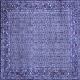 thumbnail image 1 of Ahgly Company Machine Washable Indoor Square Abstract Blue Contemporary Area Rugs, 4' Square, 1 of 4
