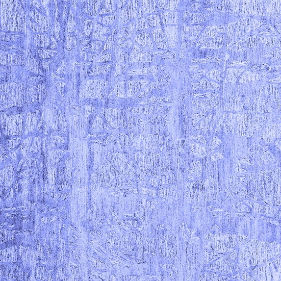 Ahgly Company Machine Washable Indoor Square Abstract Blue Contemporary Area Rugs, 5' Square