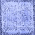 thumbnail image 1 of Ahgly Company Machine Washable Indoor Square Abstract Blue Contemporary Area Rugs, 5' Square, 1 of 4