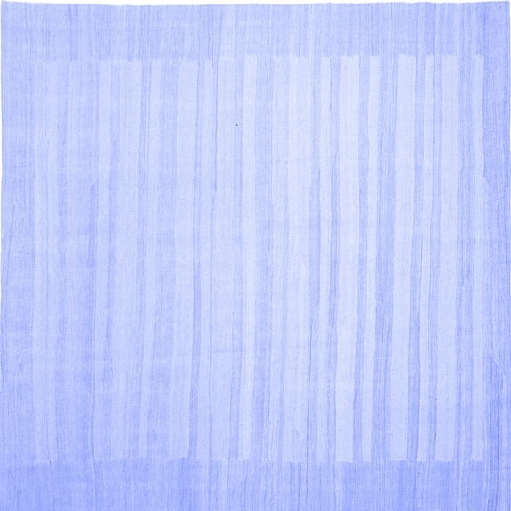 Ahgly Company Machine Washable Indoor Square Abstract Blue Contemporary Area Rugs, 7' Square