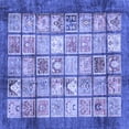 thumbnail image 1 of Ahgly Company Machine Washable Indoor Square Abstract Blue Modern Area Rugs, 3' Square, 1 of 4