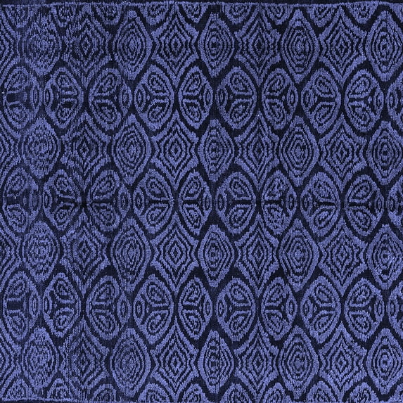 Ahgly Company Machine Washable Indoor Square Abstract Blue Modern Area Rugs, 4' Square