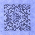 thumbnail image 1 of Ahgly Company Machine Washable Indoor Square Abstract Blue Modern Area Rugs, 4' Square, 1 of 4