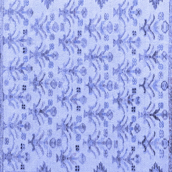 Ahgly Company Machine Washable Indoor Square Abstract Blue Modern Area Rugs, 5' Square